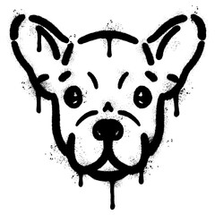 Wall Mural - Spray Painted Graffiti dog icon Sprayed isolated with a white background.