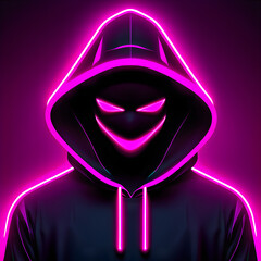 Sticker - Pink Neon Hood Tee Shirt Icon: Add a Pop of Pink to Your Style with this Trendy Icon(Generative AI)