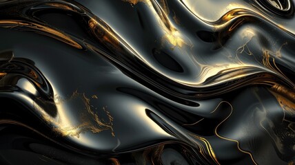 The abstract picture of the two colours of gold and black colours that has been created form of the waving shiny smooth satin fabric that curved and bend around this beauty abstract picture. AIGX01.