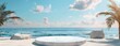Serene Beachfront Podium for Idyllic Display and Relaxation.