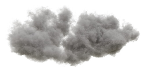 Cumulus and fluffy cloud shape with isolated on transparent background - PNG file, 3D rendering illustration, Clip art, cut out and sky elements