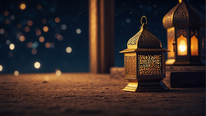 Wall Mural - lantern islamic background