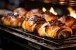 freshly baked pastries displayed against a vibrant background, evoking a sense of warmth and comfort