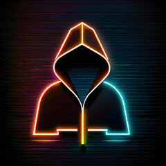 Sticker - Copper Elegance: Discover the Allure of a Copper Neon Hood Tee Shirt Icon(Generative AI)