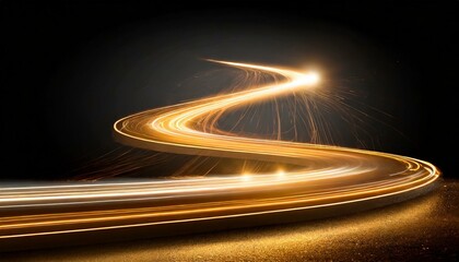 Wall Mural - Speed of Light: Luminous Gold Podium Lines PNG and Abstract Motion Effects