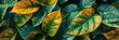 Lush,Vibrant Tropical Leaves Forming Intricate Natural Pattern in Verdant,Flourishing Botanical Environment