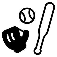 Canvas Print - baseball equipment icon