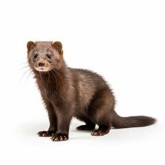 Wall Mural - Mink isolated on white background