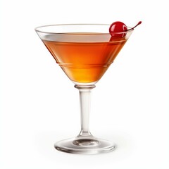 Wall Mural - Manhattan Cocktail, isolated on white background