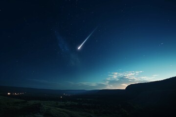 Wall Mural - a shot of a comet, streaking across the night sky