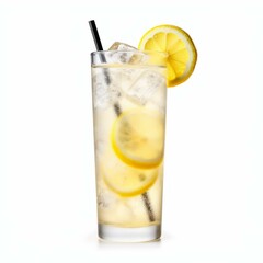 Tom Collins Cocktail, isolated on white background