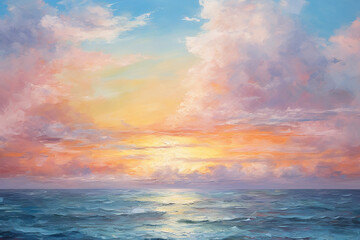 Wall Mural - sunset in the sea