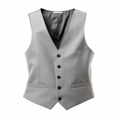 Wall Mural - Gray Vest isolated on white background