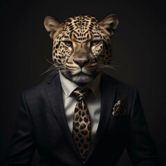 Poster - Leopard in a suit