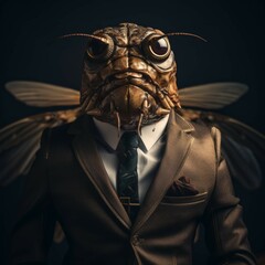 Wall Mural - Cicada in a suit