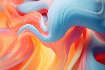 Wall Mural - abstract art piece with flowing lines and vibrant colors