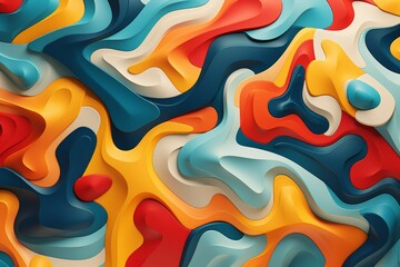 Wall Mural - colorful abstract pattern made by ai shapes