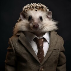 Wall Mural - Hedgehog in a suit