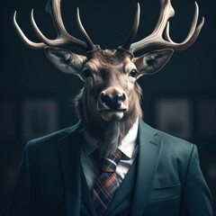 Wall Mural - Elk in a suit