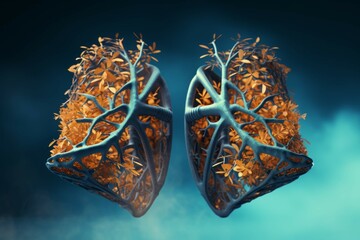 Wall Mural - lungs isolated 3D rendering image