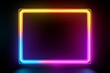 an abstract square neon frame in many colors