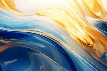 Wall Mural - blue gold abstract art by thebear jpg