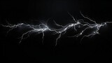 Fototapeta Las - Lightning Strike in Black and White