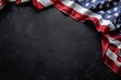 American Flag On Black Background Top View