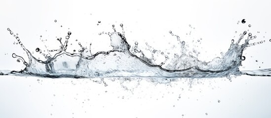 Aufkleber - An up-close view of a water splash captured in motion, isolated against a clean white background