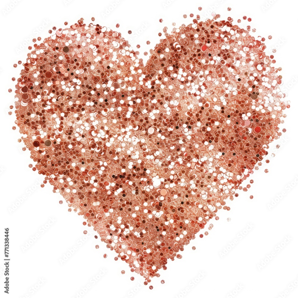 Rose Gold Glitter Heart - Pale Pink Sparkle, Glistering Symbol of Love ...