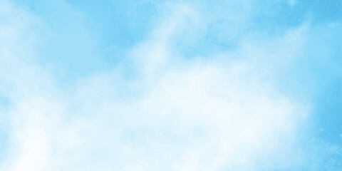 Wall Mural - Abstract Blue Watercolor Background. Beautiful Grunge Blue Background with Space. Blue Sky and Clouds.