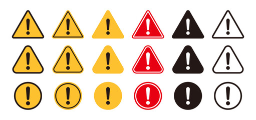 set of caution, danger and warning signs