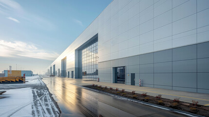Poster - The exterior of the warehouse building. Generative AI.