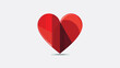 Glyph shape red heart icon design.