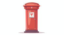 Gradient Shaded Cartoon Of A British Post Box Flat Vector