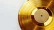 gold record music disc award, face view, white background