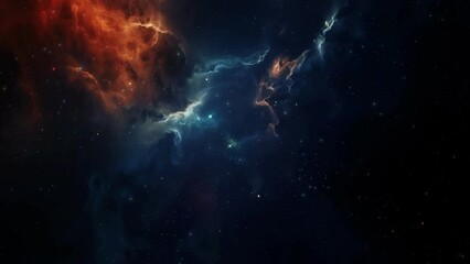Wall Mural - blue orange deep space galaxy nebula. cinematic celestial background depicting astrology and space e