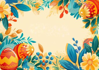 Wall Mural - Classic Style Easter Composition decoration Background for Banners Posters Flayers Greeting Cards or Social Media Post v10