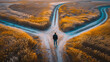 © BogdanNikolic - Man standing at crossroads