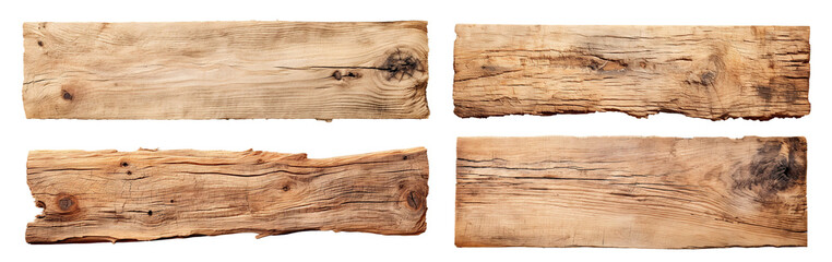 Wall Mural - Set of rough wooden planks, cut out