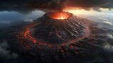 Fototapeta  - Aerial view of a dormant volcano's caldera