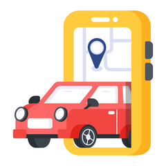 Wall Mural - Here’s a flat icon depicting car navigation 