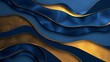 Abstract luxury overlap layer color blue tone and gold metallic design