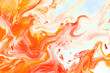 Orange and red marbled watercolor swirl on white background.