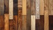 Assorted wooden floor samples arranged neatly - Various types of wooden flooring samples showcasing different textures and colors
