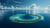 Fototapeta  - Tiny Island Amidst Vast Ocean