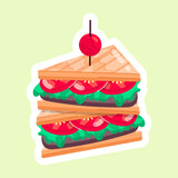 Fototapeta Pokój dzieciecy - Flat Style Sandwiches Stickers 