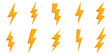 Yellow Lightning symbol icon flash sign