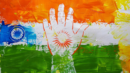 Wall Mural - Happy republic day 26 January with India national flag