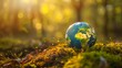 © Annawet boongurd - world environment day, earth day ,Environmentally friendly planet poster. Ecology concept.Globe On Moss In Forest Environmental Earth day concept.